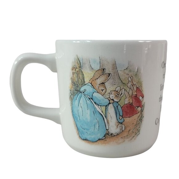 Wedgwood Beatrix Potter Peter Rabbit Cup Mug White 3" Once Upon a Time 1991 VTG - Picture 1 of 11